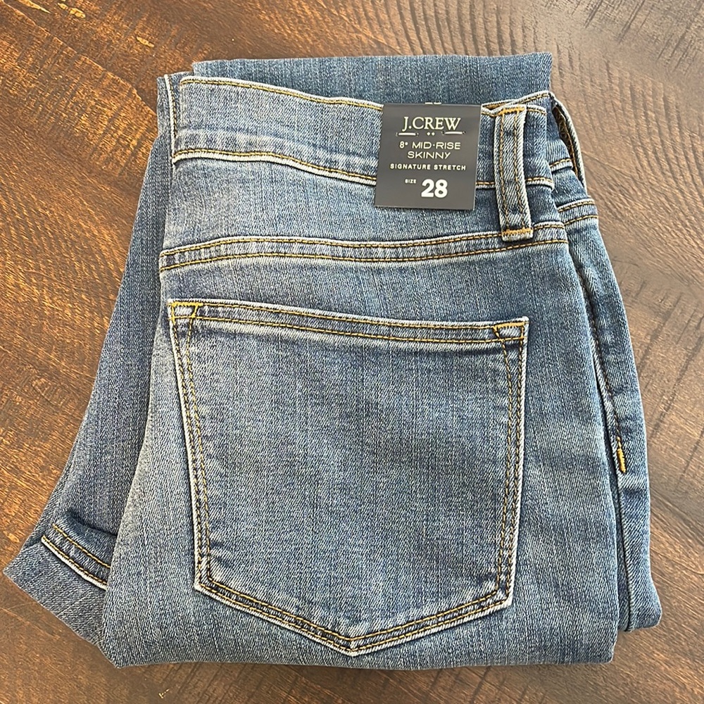NWT J. Crew 8” Mid Rise Skinny Jeans